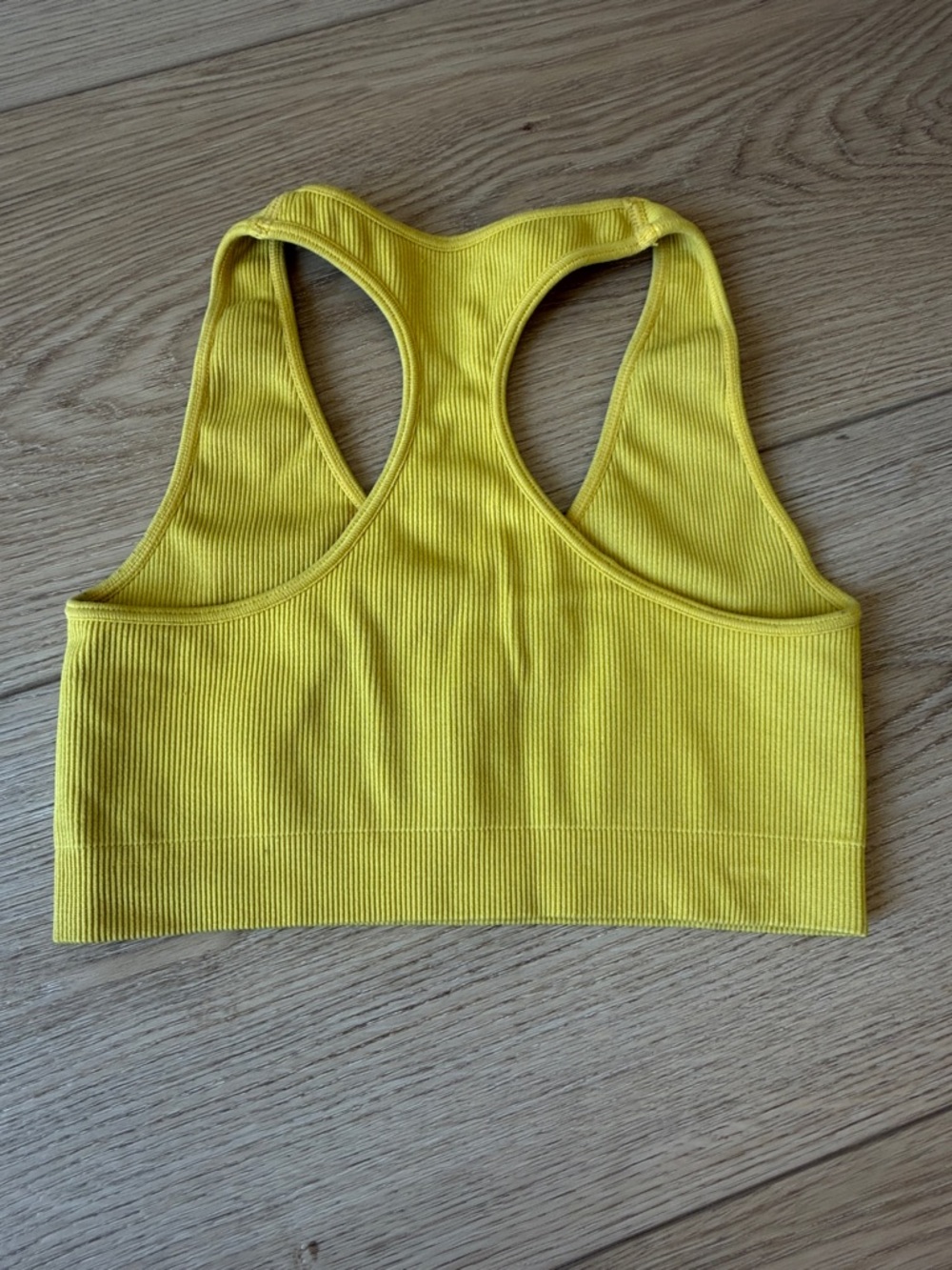 SET Active Yellow Ribbed Racerback Sports Bra - Picture 2 of 3